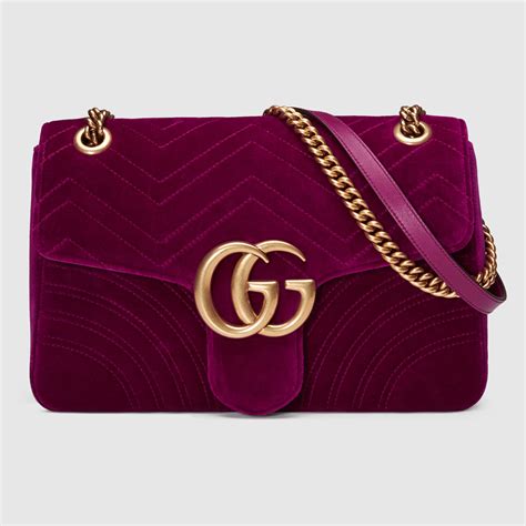 gucci velvet chain bag|gucci velvet bag large.